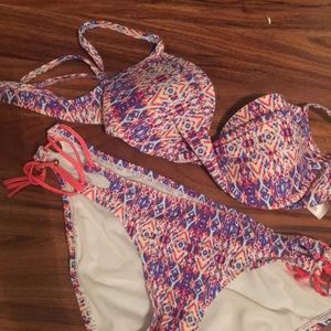 blue &a orange swimsuit size XS